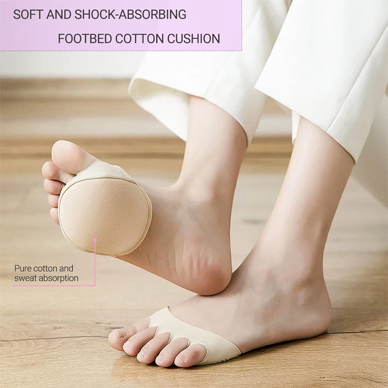 Honeycomb fabric metatarsal pad 2pcs invisible sock pad reusable soft foot pad prevent pain and discomfort
