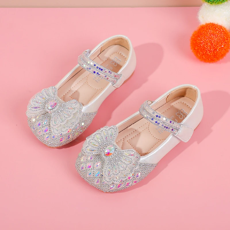 Girls Princess Mary Jane Flats Rhinestone Shoes
