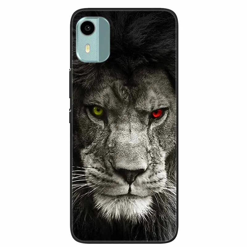 Shockproof Silicone Phone Case - Cool Wolf & Lion Animal Print Design