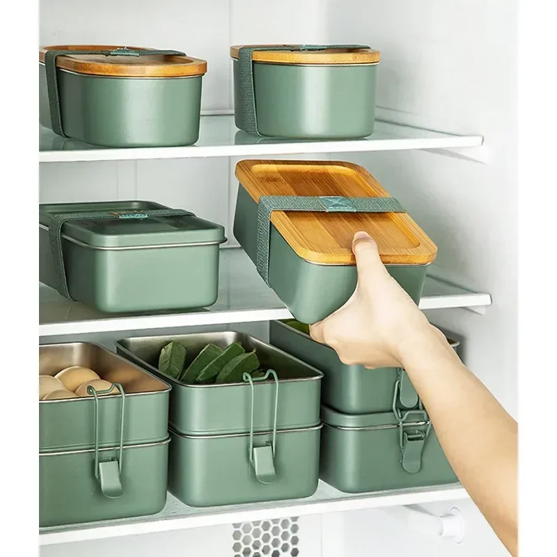 

Двойной 304 для герметичной коробки, слой для еды Bento, для сохранения свежести пищи на открытом воздухе, портативный металлический контейнер из нержавеющей стали для ланча