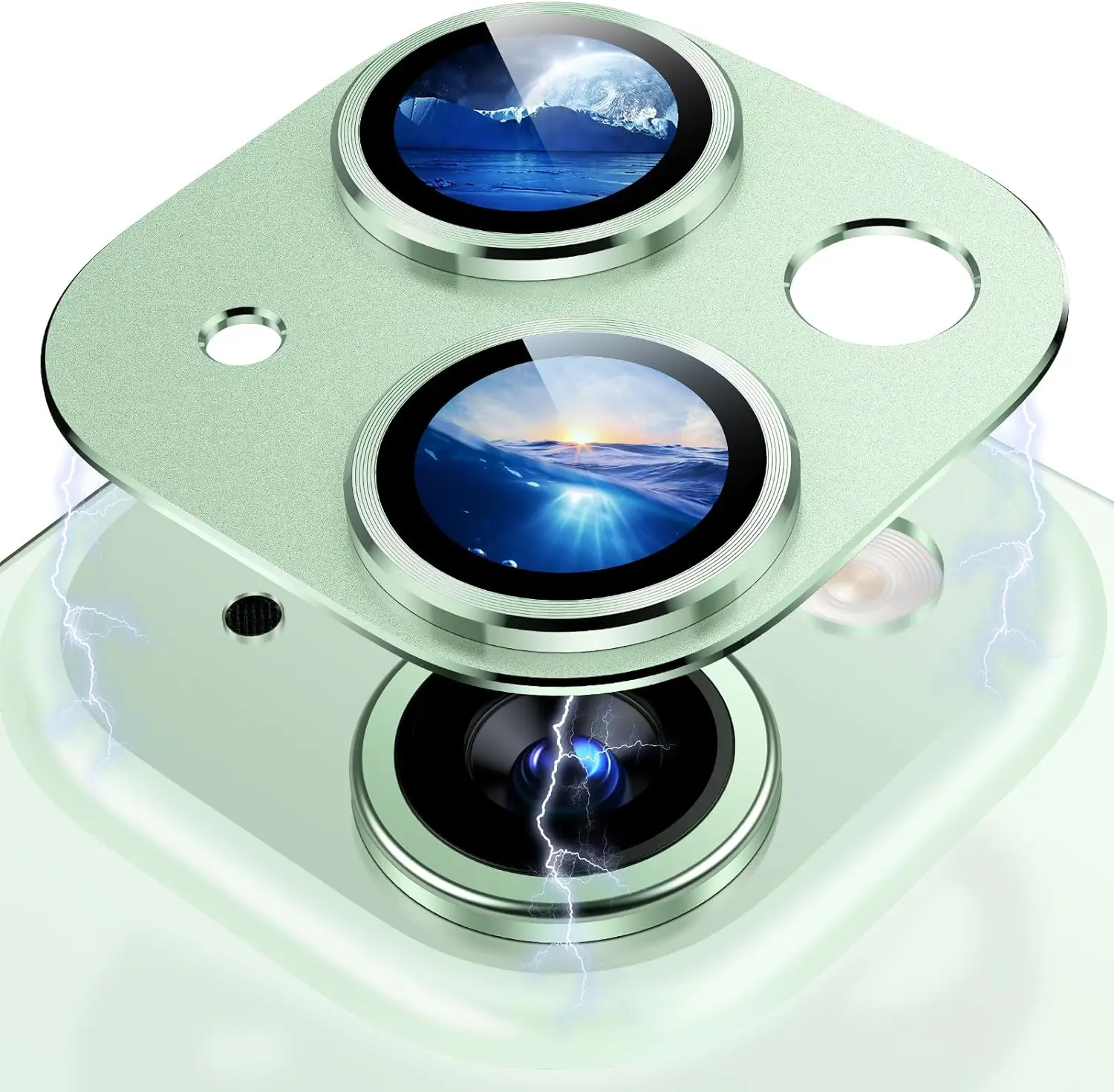 Titanium Black Metal Glass Camera Lens Screen Protector