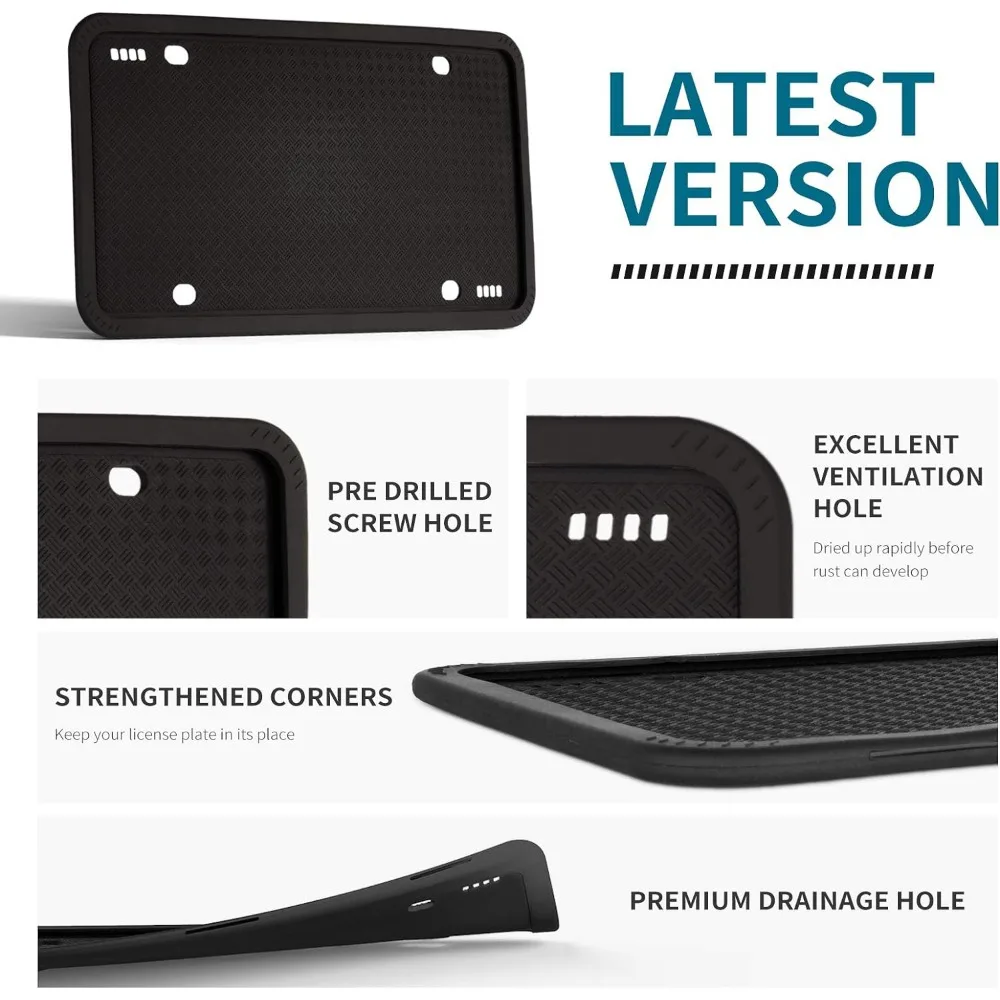 Silicone License Plate Frame GM American Cars Black License Plate Frame Bracket Anti-Rust Anti-Sound Weatherproof Auto Parts license plate bracket,license plate frame,license plate holder