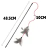 Cat Toy Feather Cats Sticks Cat Toys Interactive Double Feather Toys Cats Teasing Kitten Teaser Stick with Bell Toy Pet Products 6