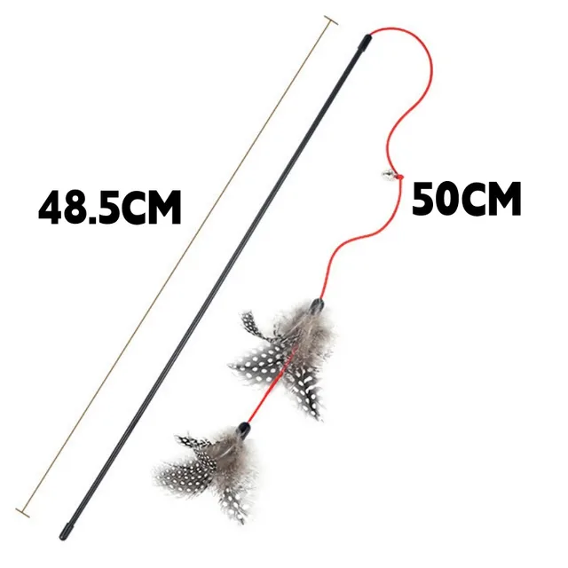 Cat Toy Feather Cats Sticks Cat Toys Interactive Double Feather Toys Cats Teasing Kitten Teaser Stick with Bell Toy Pet Products 6