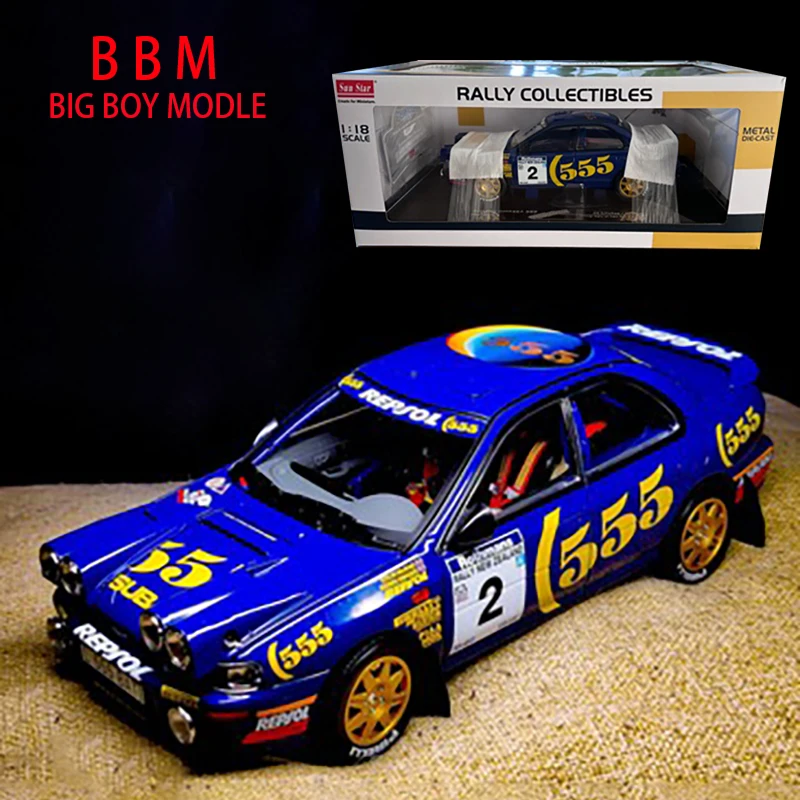 

Коллекционные модели автомобилей Subaru Impreza 1/18 McRae WRC, коллекционные модели автомобилей для детей, подарки для мальчиков, статический дисплей, 555