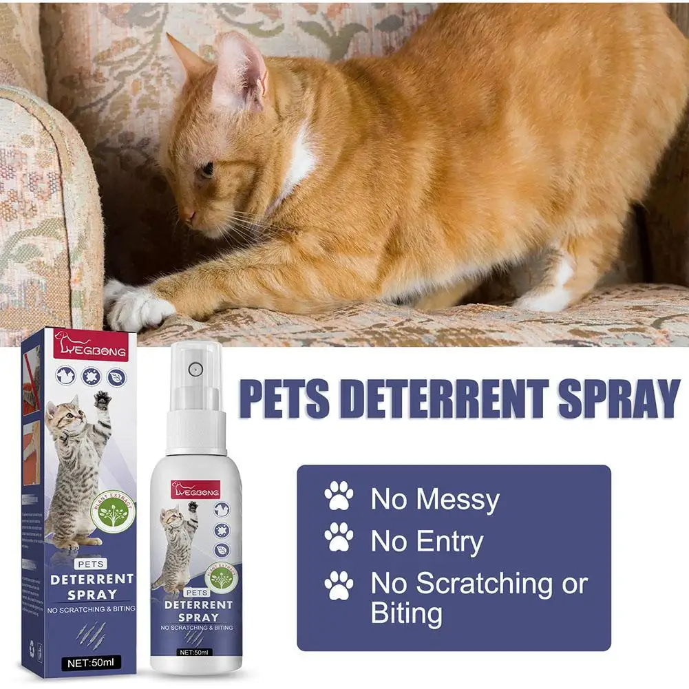 Cat Deterrent Spray Natural Scratching Cats Anti Scratch Spray No Stimulation Orange Fragrance Sofa Furniture Protectors