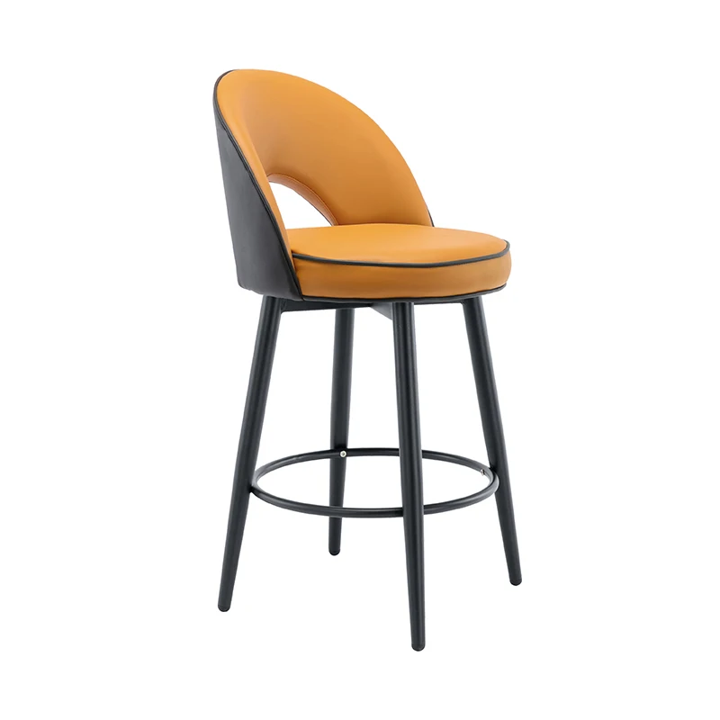 Home Rotating High Stool Island Table Dining Chair Bar Hotel Front Desk Light Luxury Backrest Bar Chair Nordic Table Luxury