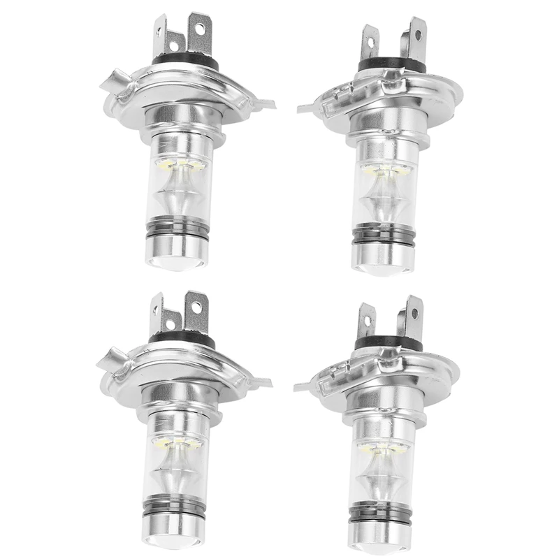 

4Pcs High Power LED H4 Hb2 9003 Bulb 100W 20LED Car Fog Light Lamp Headlights 6000K White