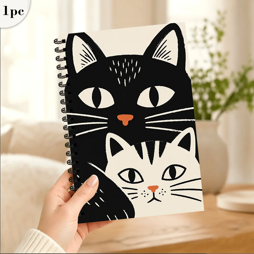 Quaderno a Tema Gatto Bicolore 1 pz, Pagine a Righe Vuote, Regalo Ideale per Prendere Appunti, Ispirante per Tutti, Perfetto per Studenti - immagine 5