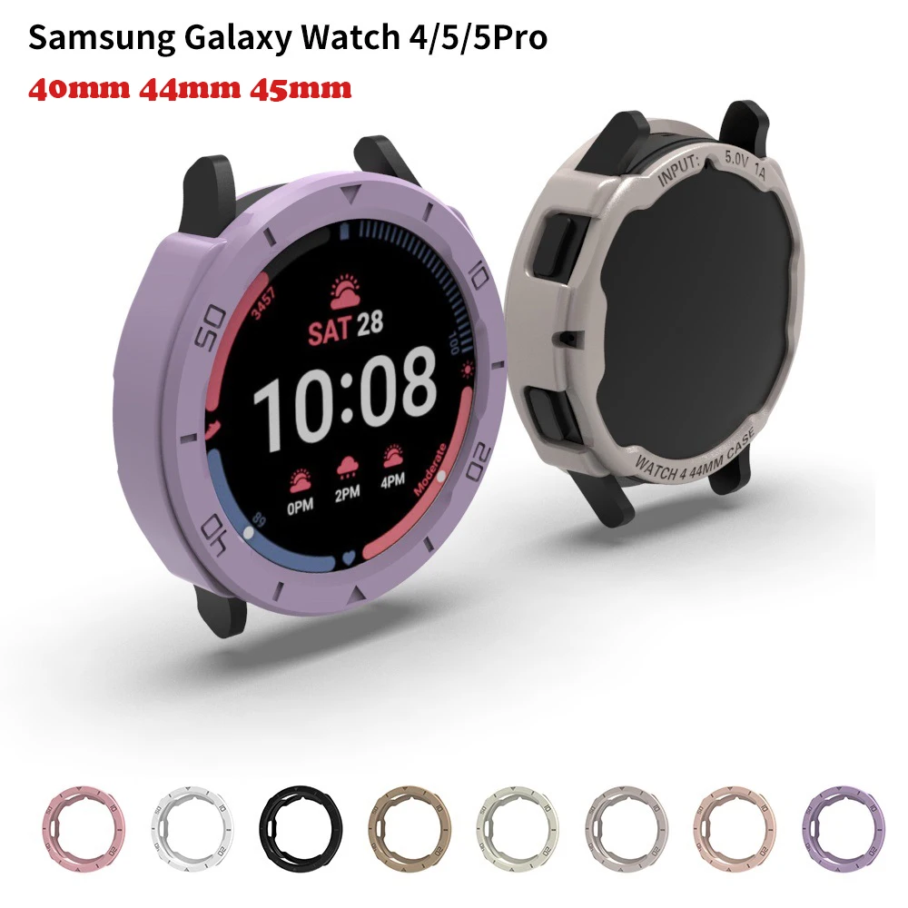 Чехол для Samsung Galaxy Watch 4/5/5pro, защитный чехол из ТПУ для Galaxy watch 5 44/40 мм чехол для samsung galaxy watch 4 44 мм чехол для sikai аксессуары для умных часов армированный бампер из тпу
