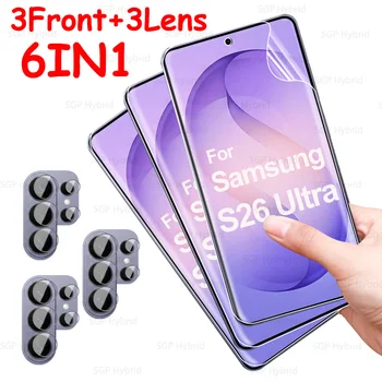 Pellicola Morbida 6in1 per Samsung Galaxy S26 Ultra 5G, Protezione Schermo e Fotocamera, Vetro per Galaxy S26 S 26 Ultra Plus S26+ Pellicola Idrogel
