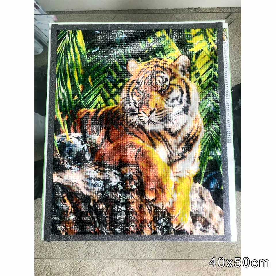 AZQSD Full Kits Square Diamond Painting Tiger Cross Stitch DIY 5D Needlework Diamond Embroidery Animal Home Decoration diamond painting