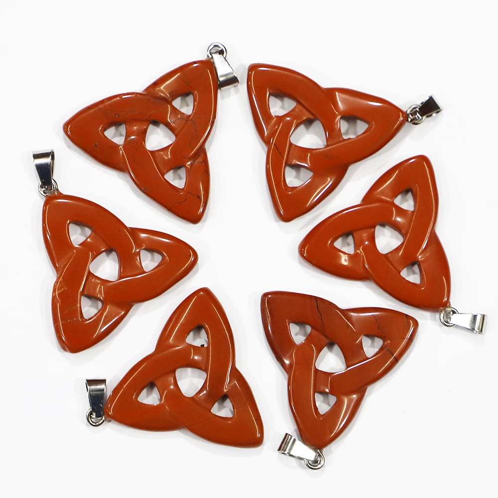 Natural Rainbow Stone Openwork Triangle Pendants Charms Spiritual for Necklace Jewelry Making 6pcs Wholesale Colgante Hip Hop