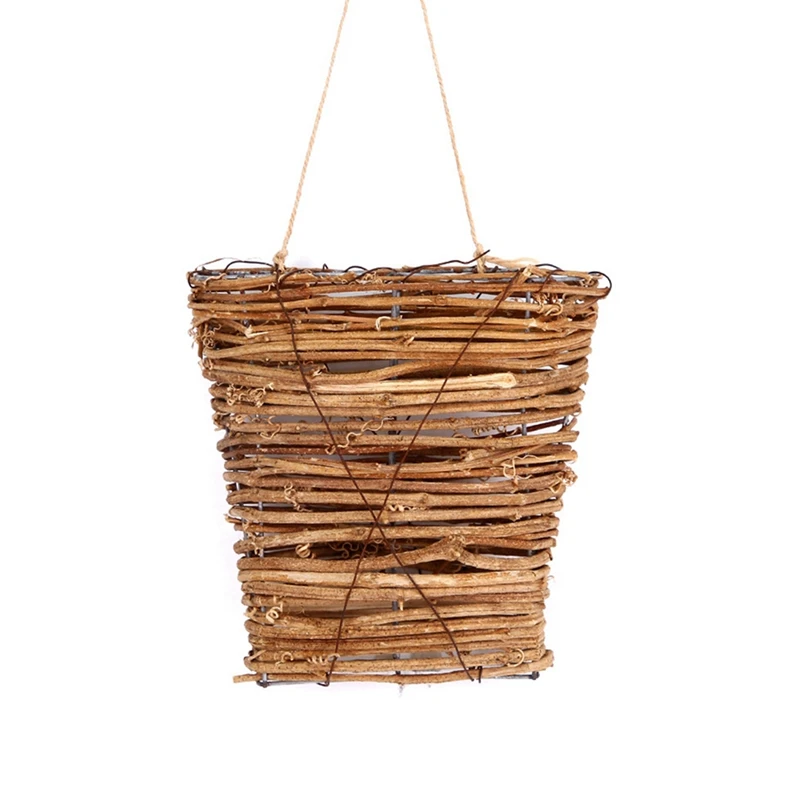 

Door Decoration Flower Arrangement Small Flower Basket Rattan Basket Pendant Interior Decoration Easy To Use
