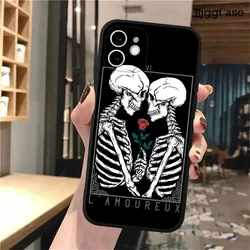 Grim Reaper Skull Skeleton Soft Silicone Black Phone Case - iPhone 12 Pro (A1)