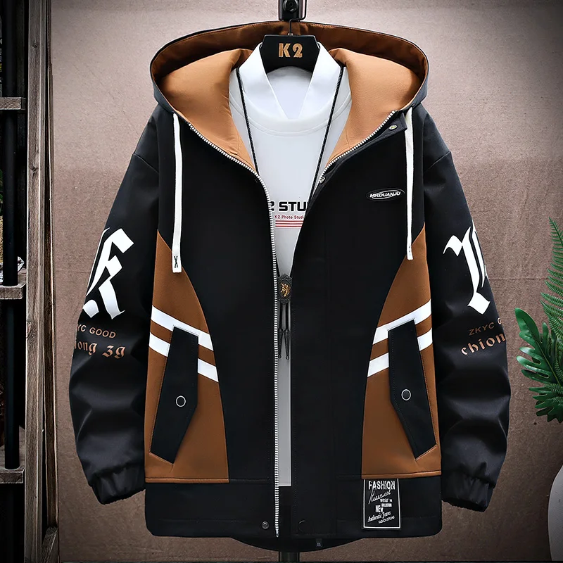Hooded-Jacket-Men-2023-New-Spring-Breathable-Outwear-Male-Patchwork ...