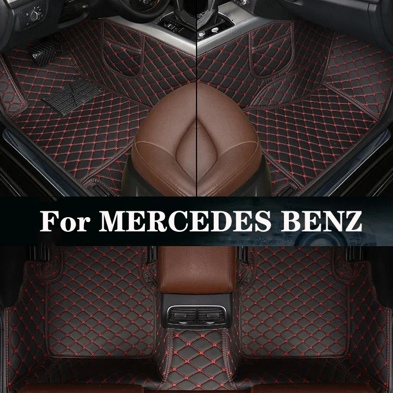 

New Side Storage Bag With Customized Leather Car Floor Mat For MERCEDES BENZ CLA C117 AMG 2Door CLK(2Door) CLS Auto Parts
