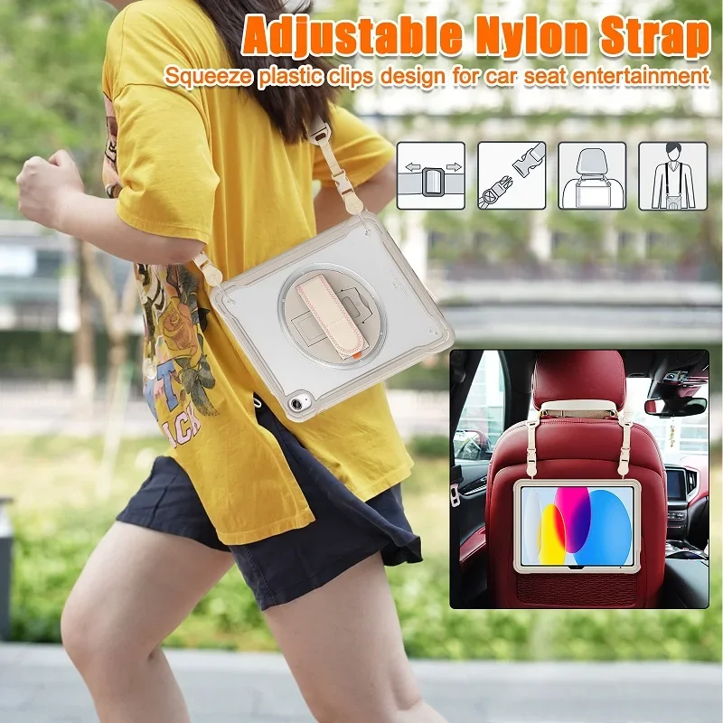 Heavy Duty Shockproof Rugged Tablet Case with Strap