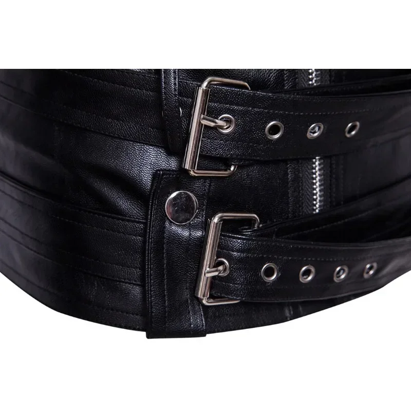 Mens Fashion Clothing Leather Jacket Slim Fit Stand Collar Punk Jacket Male Anti-wind Motorcycle Lapel Diagonal Zipper Jackets