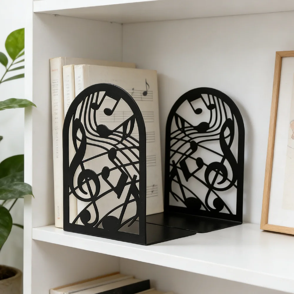 Metall-Buchstützen für Regale, Moderne Dekorative Robuste Buchhalter für Büro, Schreibtisch, Regal, Zimmer – Detail 7