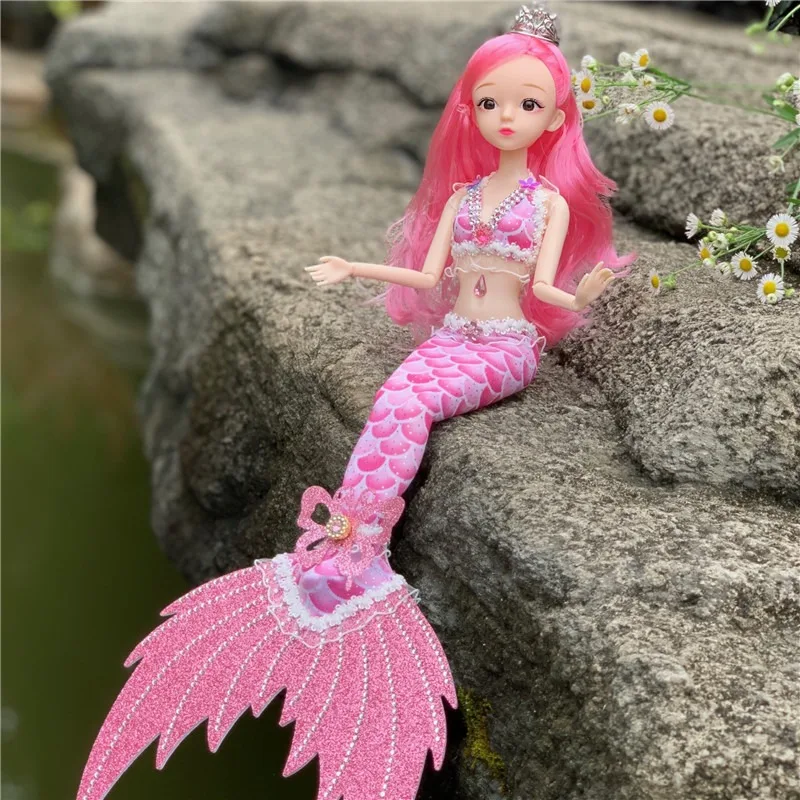 Diamond tail mermaid doll butterfly wings, princess dolls, birthday gifts for boys and girls.