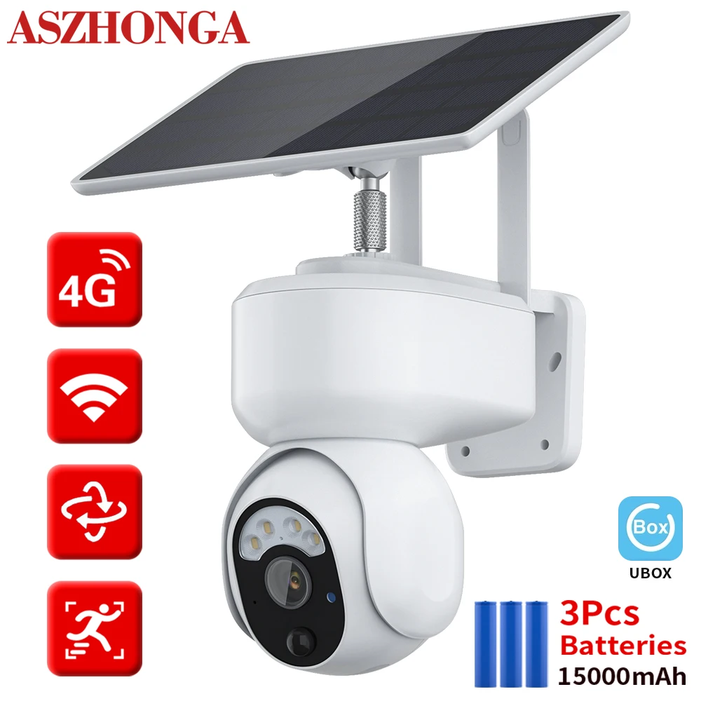 4MP WIFI Solar Surveillance Camera for Security Protection 15000mA Battery  Human Detect Auto Tracking Outdoor Security IP Camera