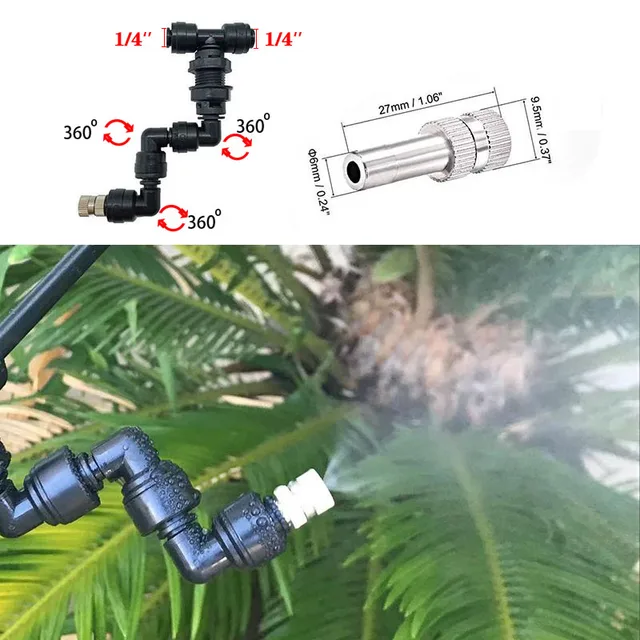 Akvárium Nedvesítő Spray -Tartozékok Esőerdő Tartály Sprinkler, Ködös Hűtő Fúvóka, Végdugó, Cső, Szűrő - Image 3