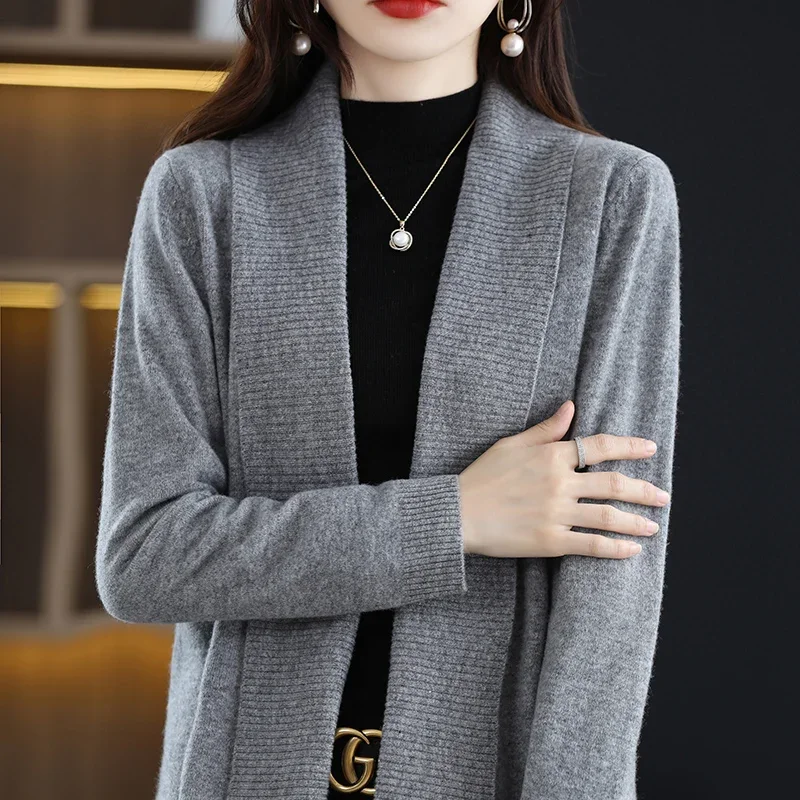 여성용 V넥 니트 스웨터, 한국 패션, 가디건, 스웨터, 스웨터, Invierno 2023, G403