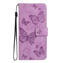 Butterfly Design Leather Wallet Flip Phone Case - Honor 300 Pro 5G (XY0127)