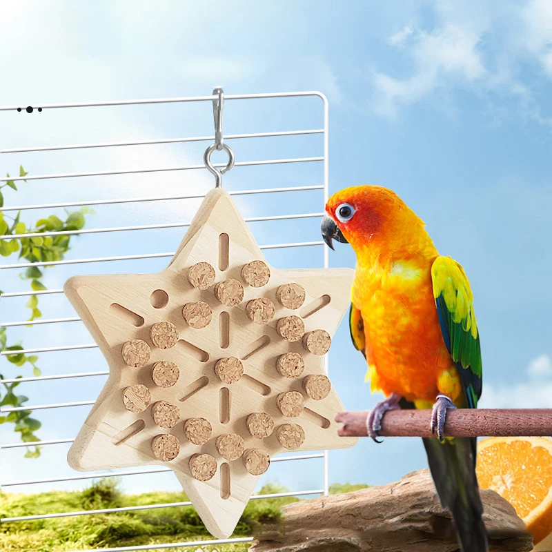 Wooden Parrot Chewing Toy Educational Bird Playing Toys Hanging pet toys Hunt Game for Birds Accessories parrot toy bird toy