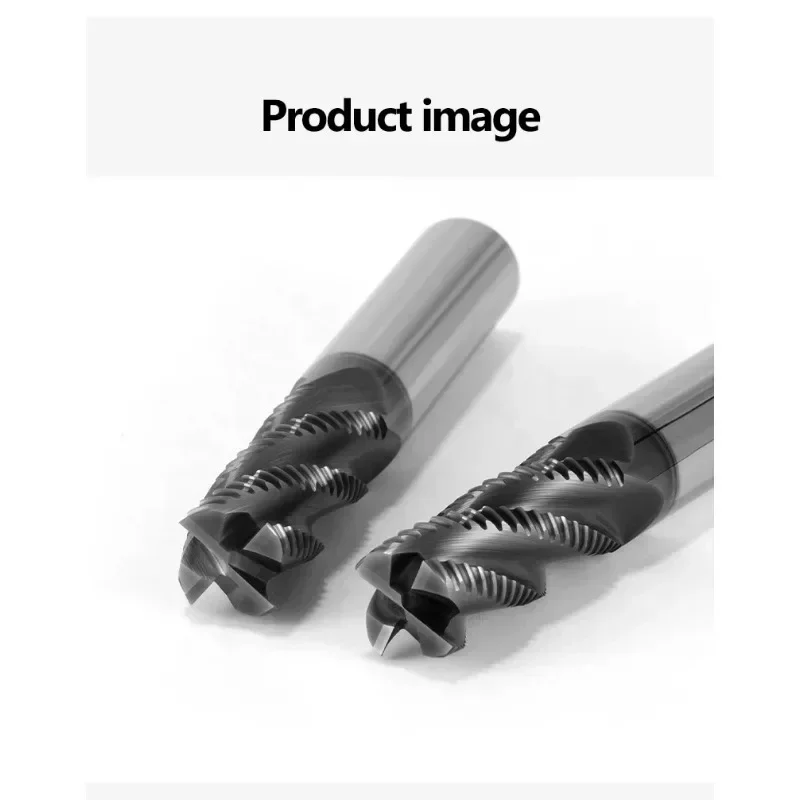 Roughing End Mill Solid Carbide 4 Flutes 4 Teeth for Metal Steel Iron Aluminum MDF Acrylic Wood Copper Plastic