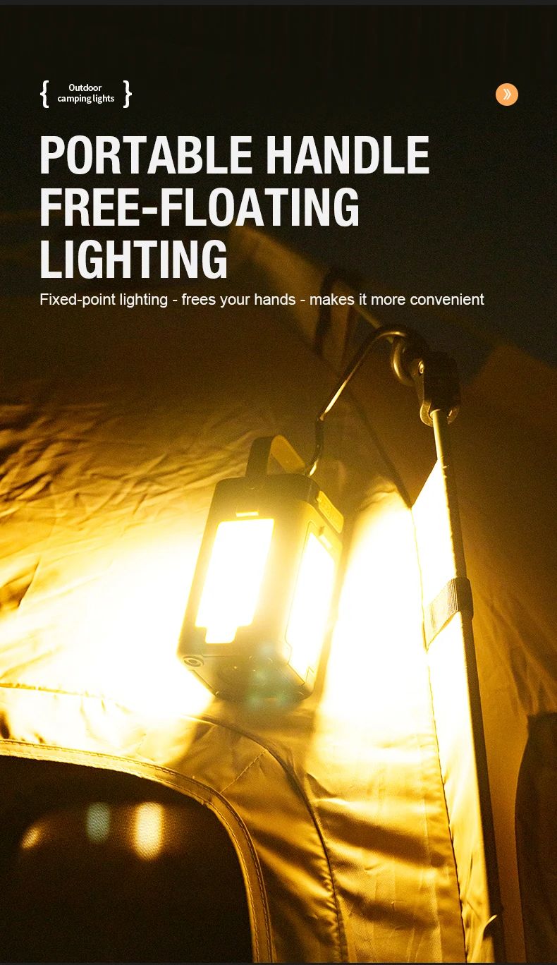 Lámpara de camping multifuncional con modo de carga dual solar tipo C Diseño de fuente de luz expandible para múltiples