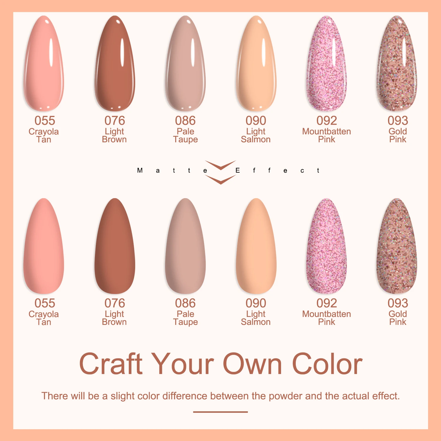 12pcs Dip Powder Nail Kit, 6 Nude Pink Colors Dipping Powder and Essential Base Top Coat Activator for Nail Art Design 2