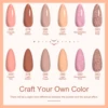 12pcs Dip Powder Nail Kit, 6 Nude Pink Colors Dipping Powder and Essential Base Top Coat Activator for Nail Art Design 2