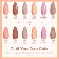 12pcs Dip Powder Nail Kit, 6 Nude Pink Colors Dipping Powder and Essential Base Top Coat Activator for Nail Art Design 2
