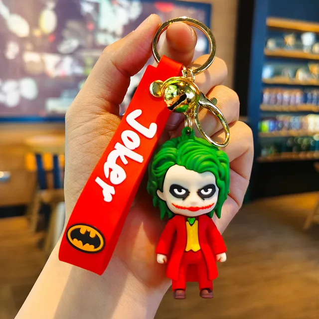 Anime dibujos animados Marvel Batman Joker imagen muñeca llavero Linda  serie de Halloween llavero colgante adornos joyería regalos para amigos