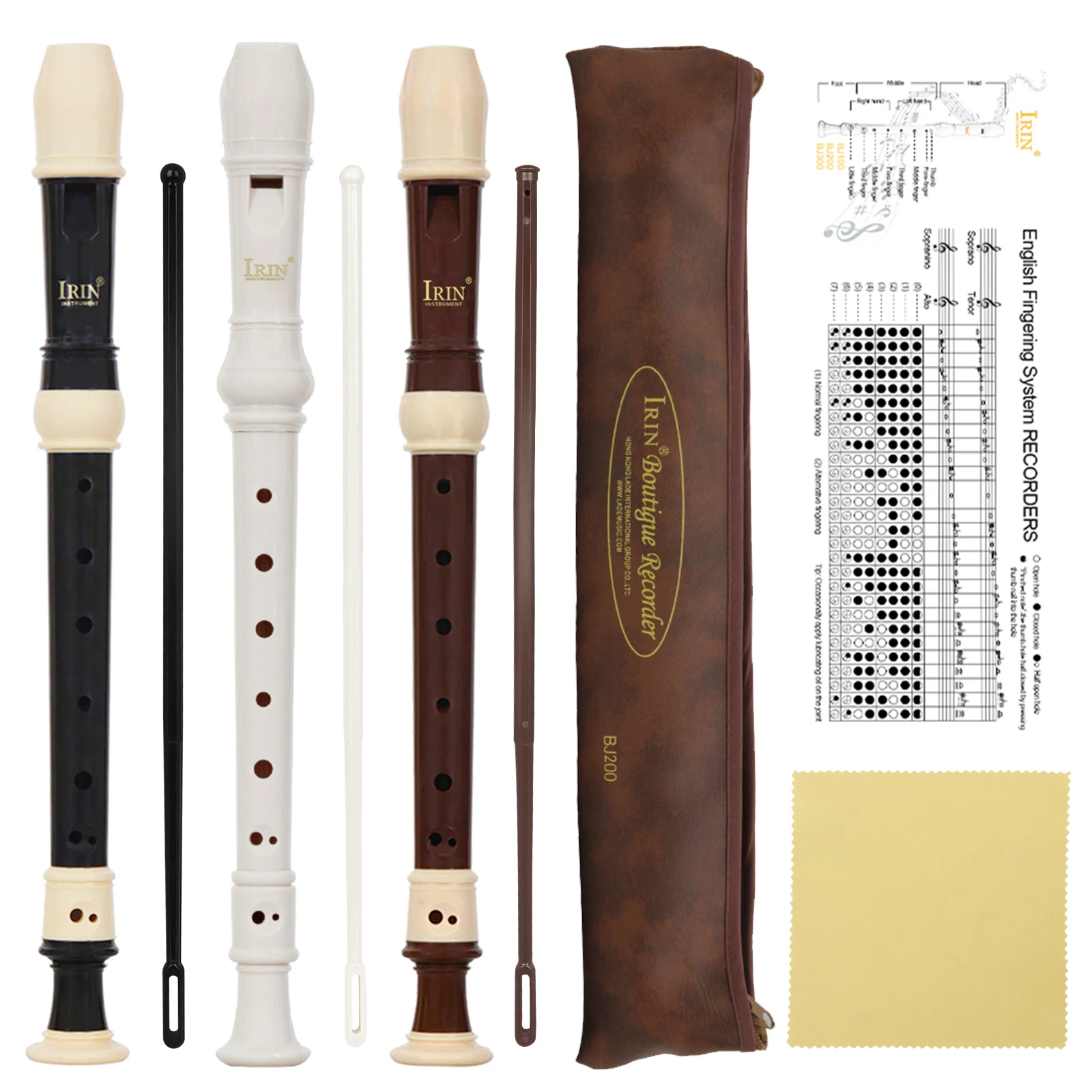 IRIN ABS Flute Clarinet Recorder Soprano Long Flutes Baroque Recorder Fingering Musical Instrument Accessories Beginner Flute