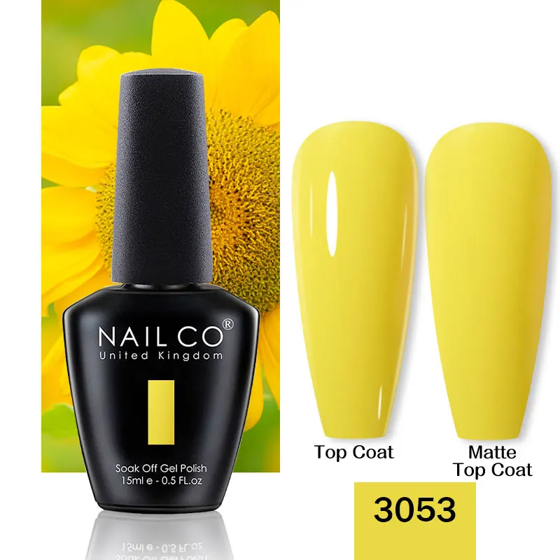 NAILCO 반영구 매니큐어 하이브리드 젤, 네일 아트용 유리 병 컬러 젤, 네일 광택제 흡수 UV LED 젤 바니시, 15ml