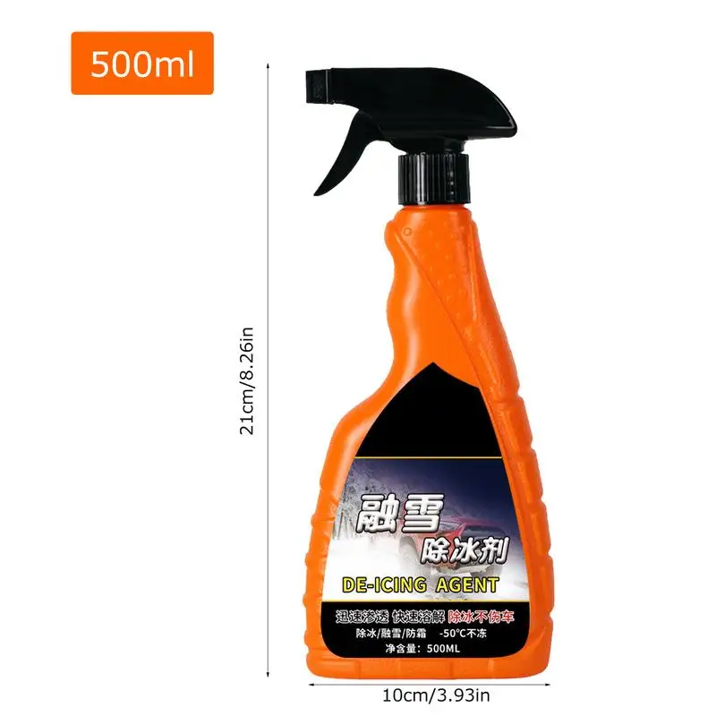 500ml Auto Windshield Deicer Spray Winter Deicer Spray Car Glass Rapid Thawing Antifreeze Liquid Water Spot Remover