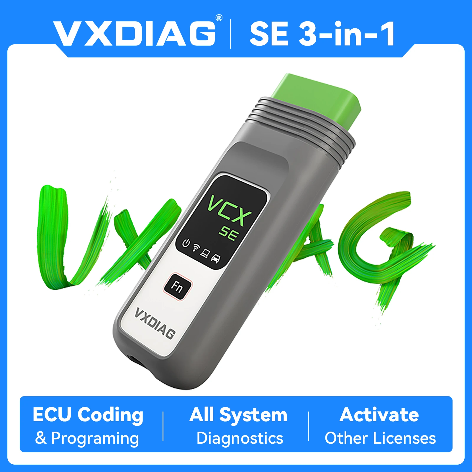 VXDIAG VCX SE Pro 3 in 1 VX308 Scanner Diagnostico OBD2 per Auto, Strumento per VW GM Toyota Honda JLR Ford Mazda, Codifica e Programmazione ECU
