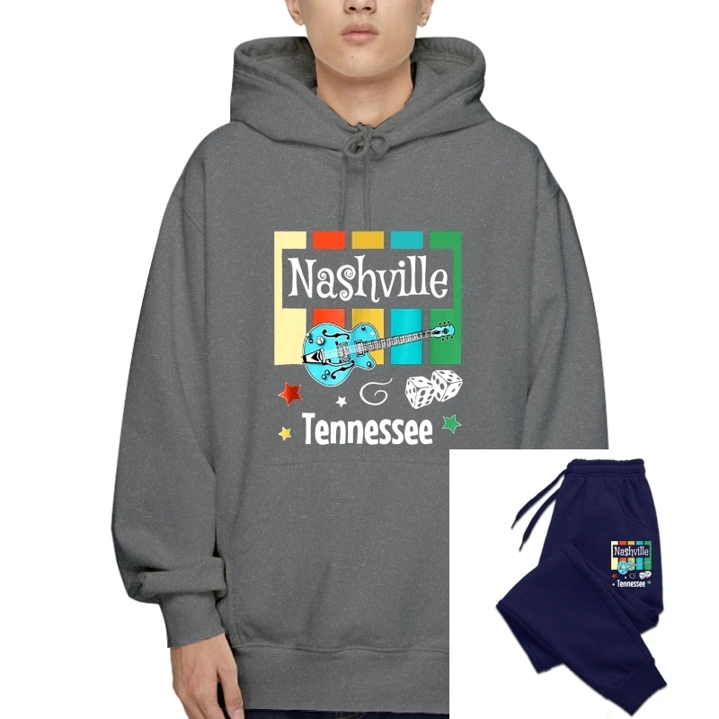 

Vintage Nashville Sweatshirt Hoodies Tennessee Retro Rockabilly Gift Son Sale New Fashion Summer Print Men Biker Outerwears