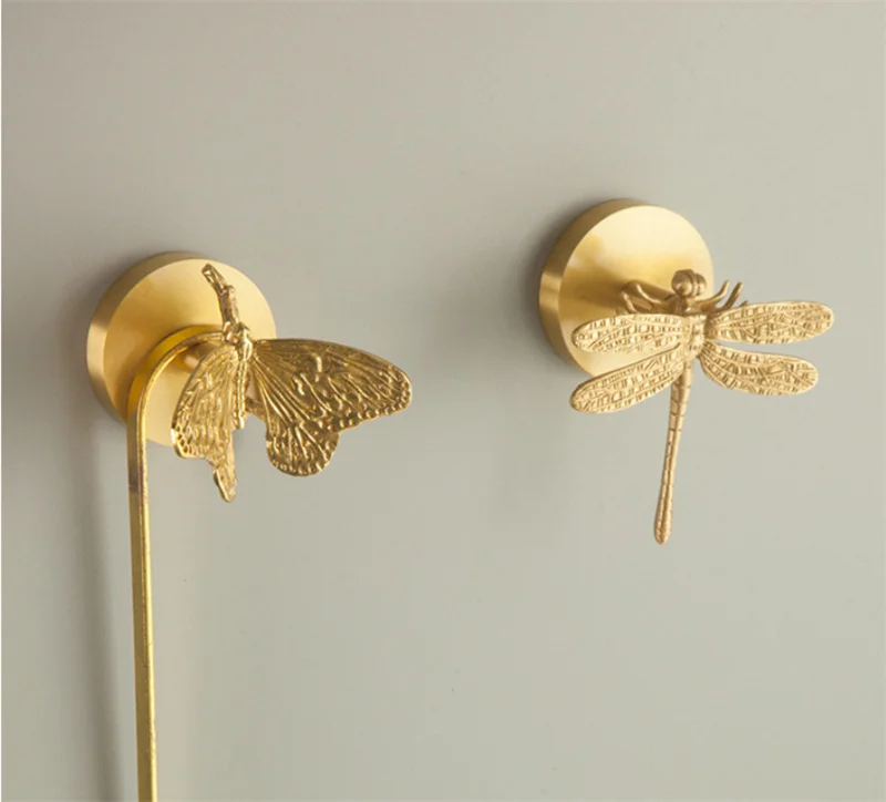 Gold Animals Shape Wall Mounted Hook Towel Hooks For Bathroom Clothes Coat Hanger No Drilling/ Drilling Bedroom Door Hooks Brass 4