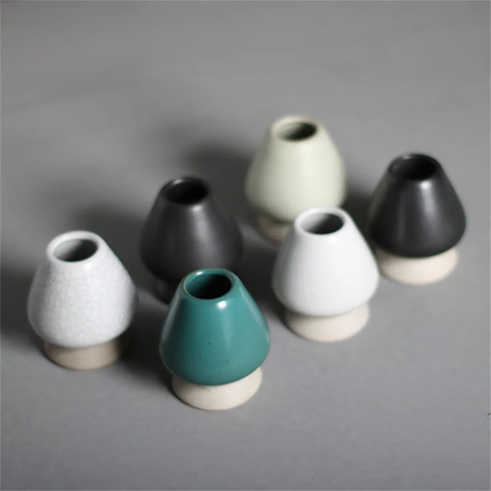 Japanese Ceramic Matcha Green Tea Chasen Holder Stand Bowl Bamboo Whisk Grinder Brushes Tea Tools Holder Tea Accessories Teaware