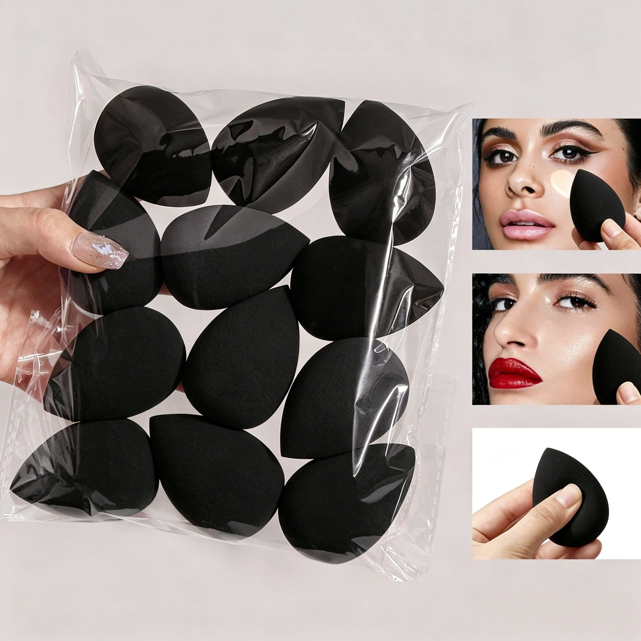 12-Pack Multicolor Medium Beauty Sponges for Flawless Makeup Application, Non-Latex