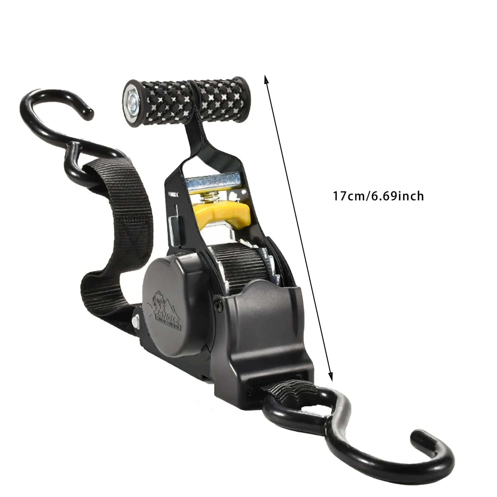 Motorcycle Heavy-Duty Retractable Tie-Down Straps with S Hook Tensioner