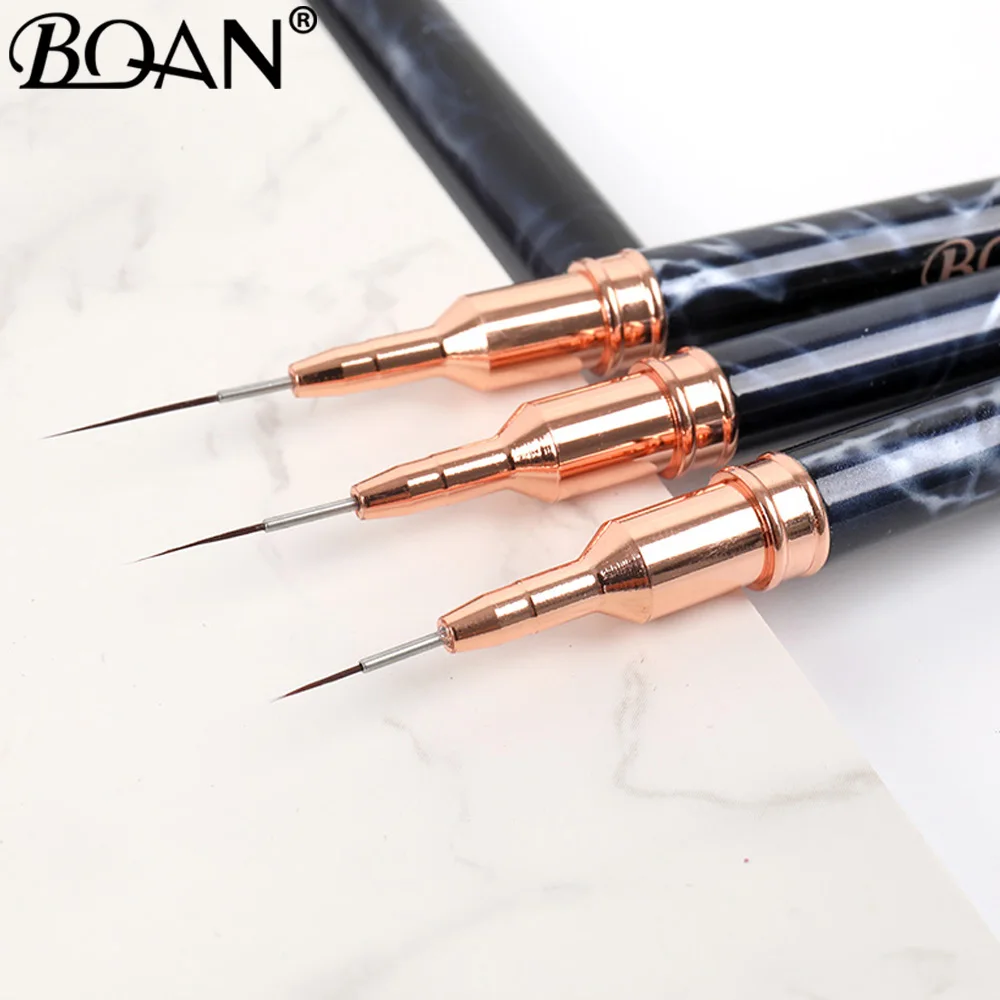 Description Picture 3 of itemBQAN Professional Nail Art Liners Striping Brushes Tool Marble Metal Handle Drawing Detail Painting Blending Liner Nail Brush