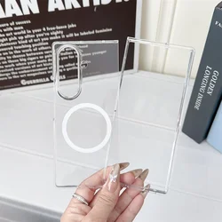 Premium Ultra - Slim Transparent Magnetic Phone Case with Wireless Charging Compatibility - Galaxy Z Fold4 (Clear)