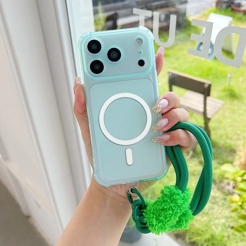 Magnetic Rechargeable Protective Case with Plush Hand Rope