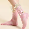 Maternidad MujerTransparent Mesh Ankle Колготки Ladies Ultra Thin Silk Stockings Socks Lolita Tulle Tights Female Medias 1