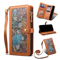 Leather Flip Cover Zipper Wallet Card Case - Galaxy A07 5G (Brown)